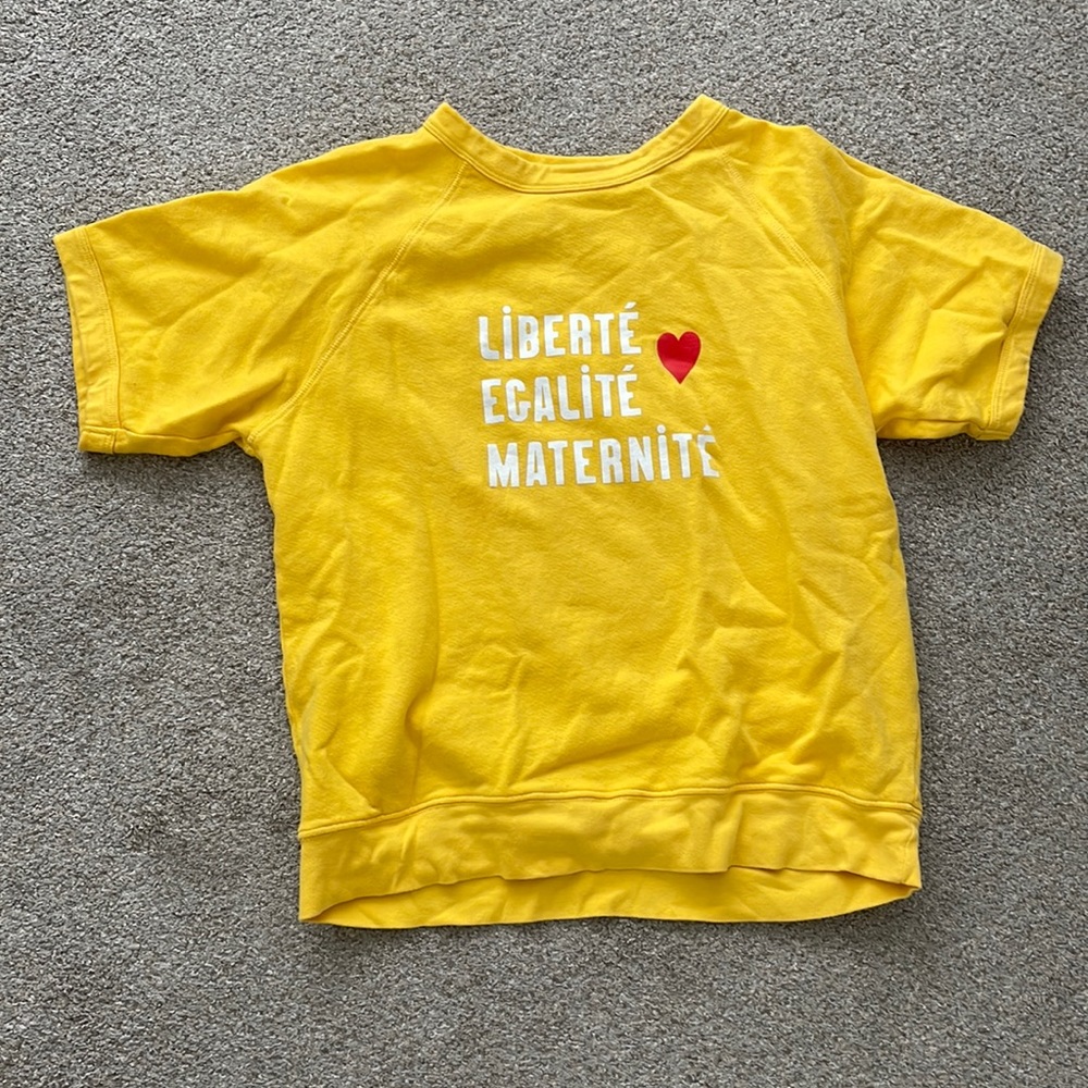 Clare V yellow short sleeve shirt, Medium